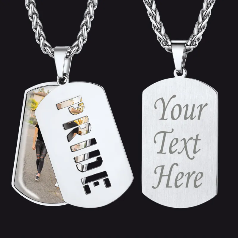 Customized Name Photo Dog Tag Memorial Necklace With Picture sold by FaithHeart