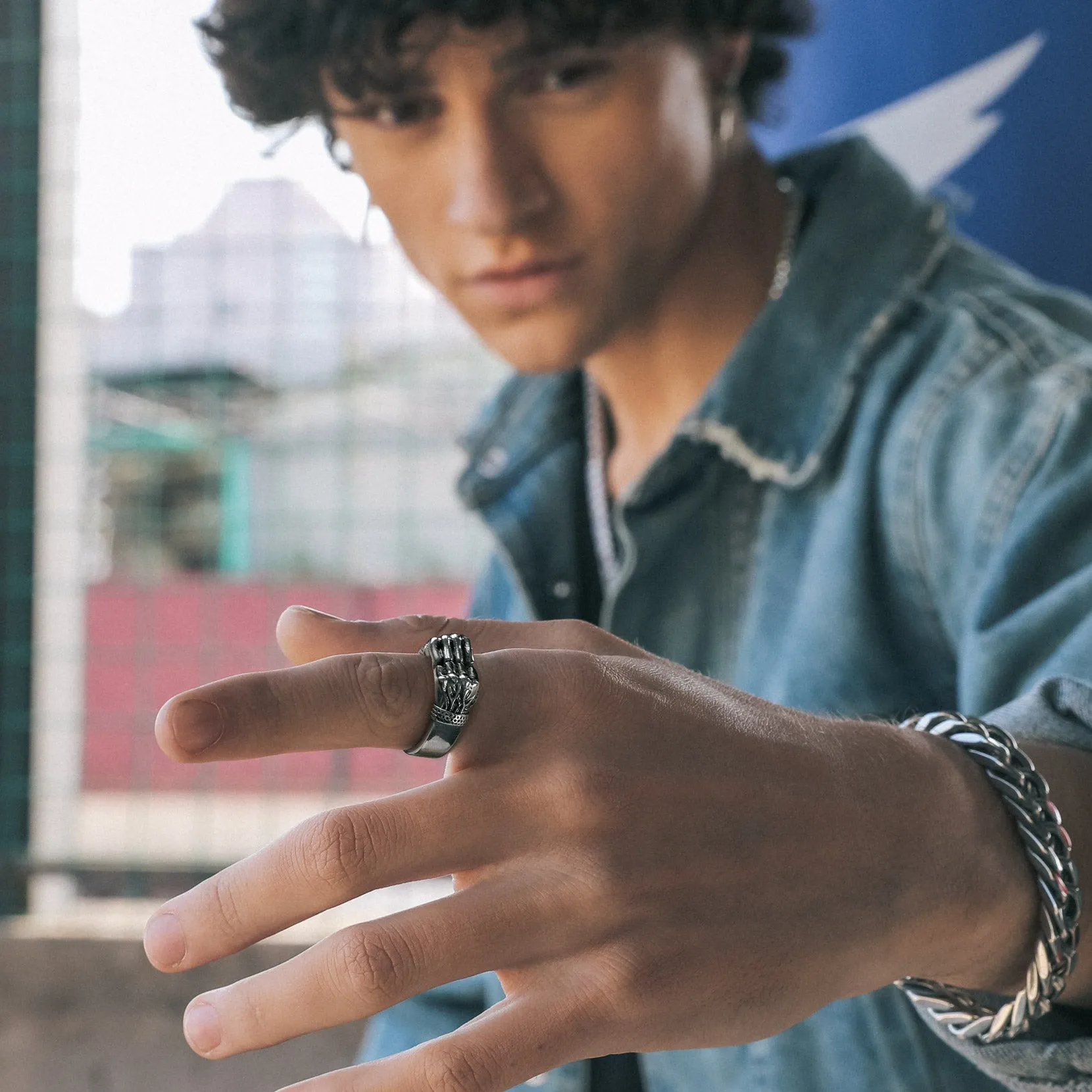 FaithHeart Punk Rock Stainless Steel Boxing Fist Ring for Men sold by FaithHeart product image thumbnail 2