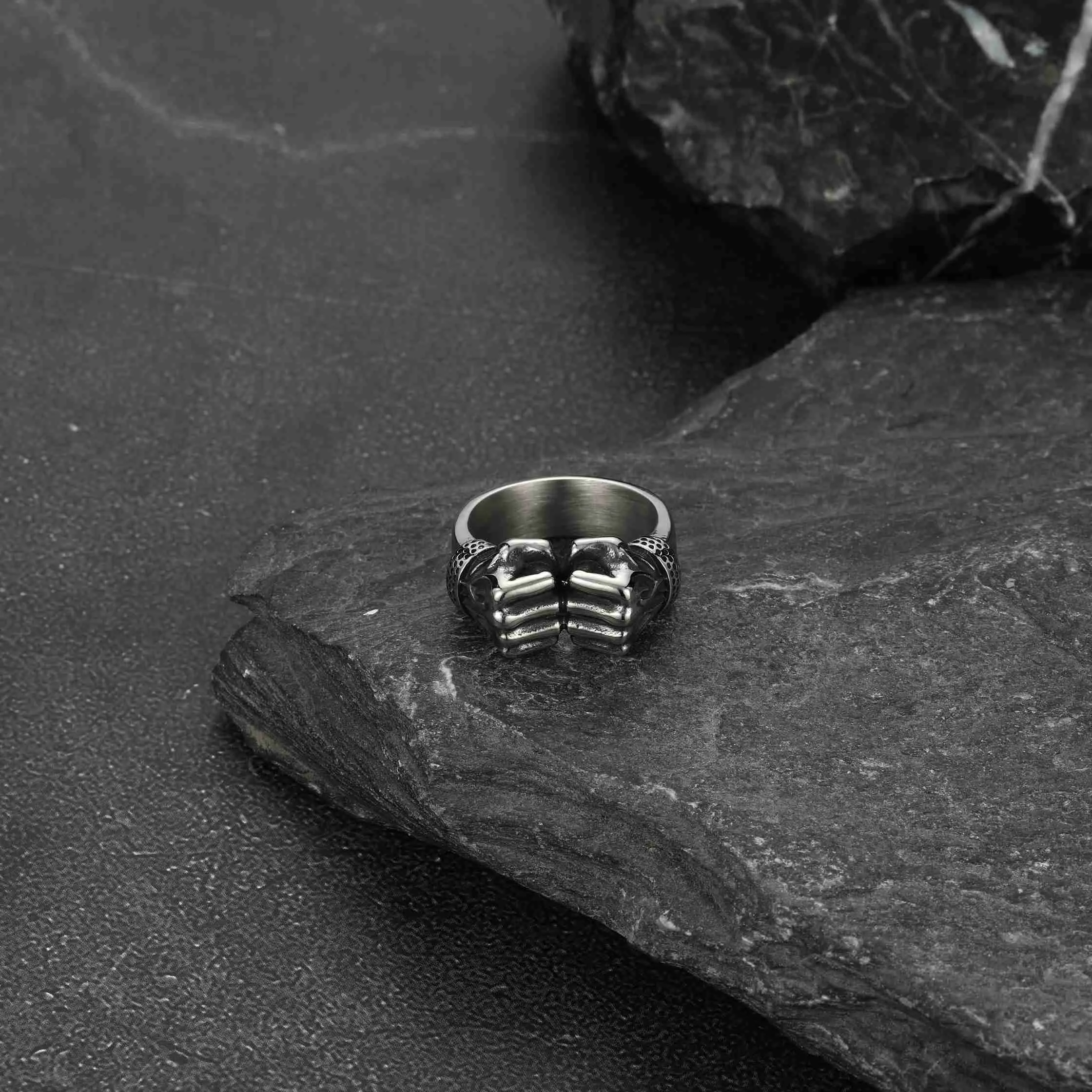 FaithHeart Punk Rock Stainless Steel Boxing Fist Ring for Men sold by FaithHeart product image thumbnail 5