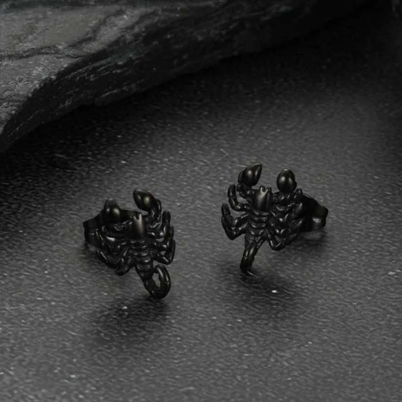 Gothic Edgy Scorpion Stud Earrings For Men Women sold by FaithHeart product image thumbnail 5
