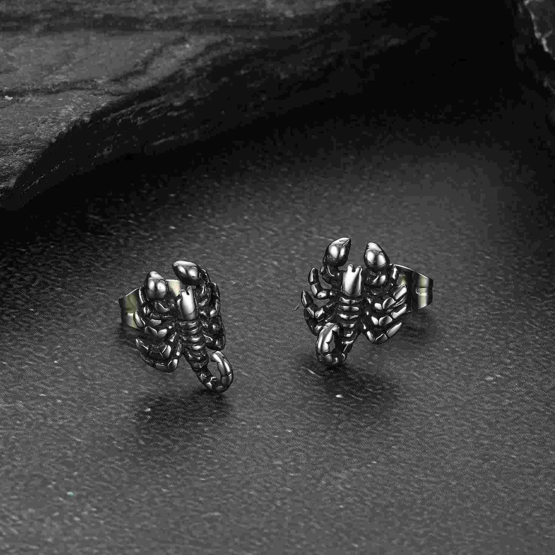 Gothic Edgy Scorpion Stud Earrings For Men Women sold by FaithHeart product image thumbnail 3