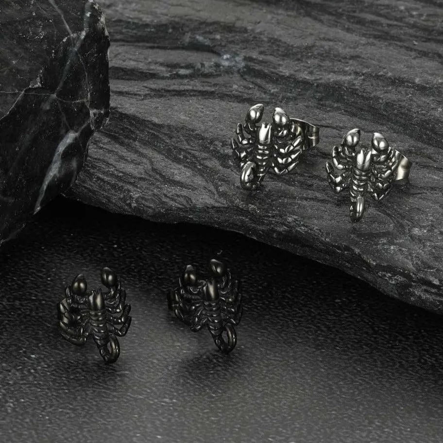 Gothic Edgy Scorpion Stud Earrings For Men Women sold by FaithHeart product image thumbnail 2