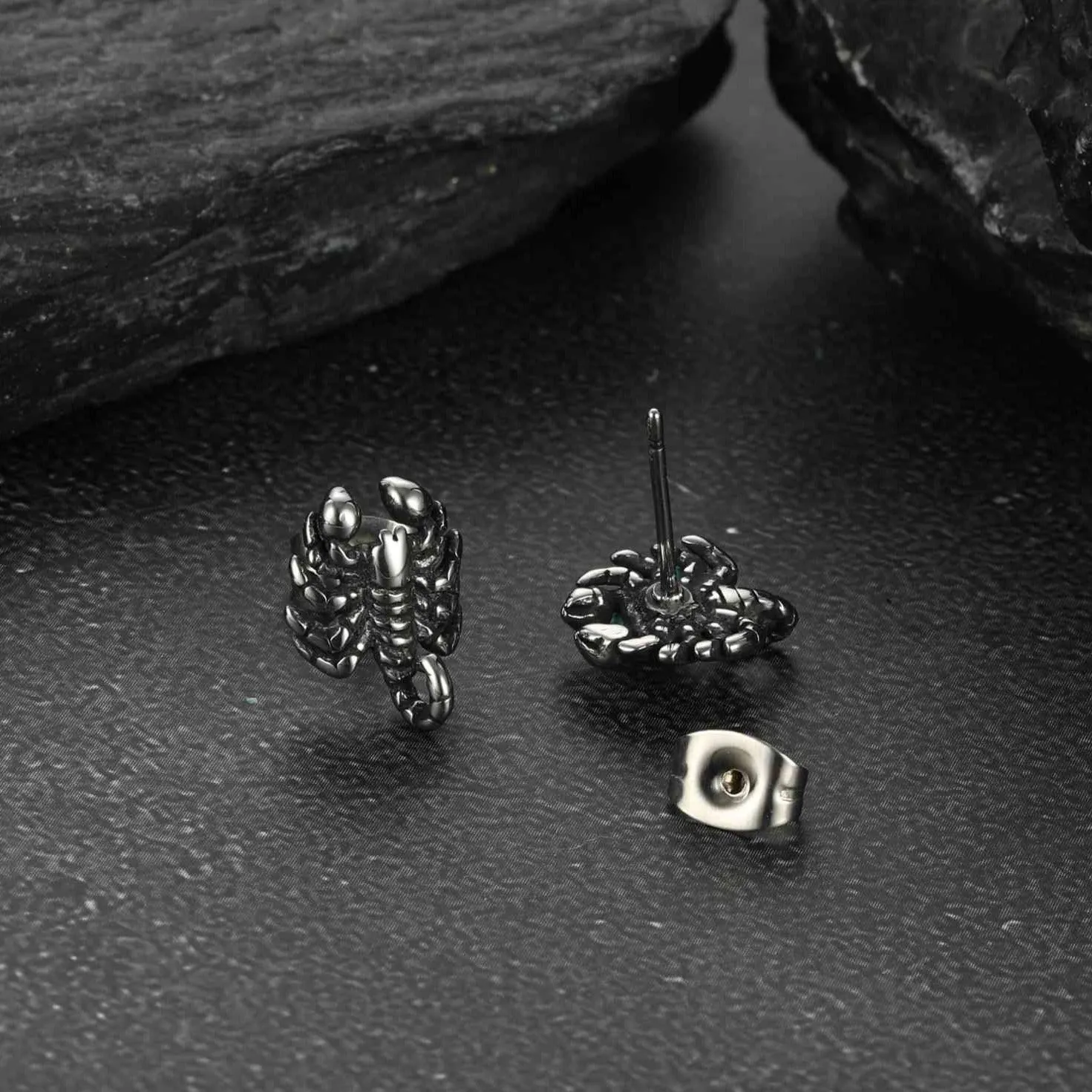 Gothic Edgy Scorpion Stud Earrings For Men Women sold by FaithHeart product image thumbnail 4