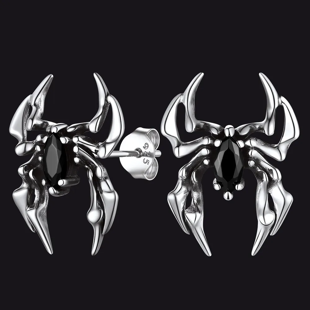 Gothic Spider Earrings for Men in Sterling Silver sold by FaithHeart
