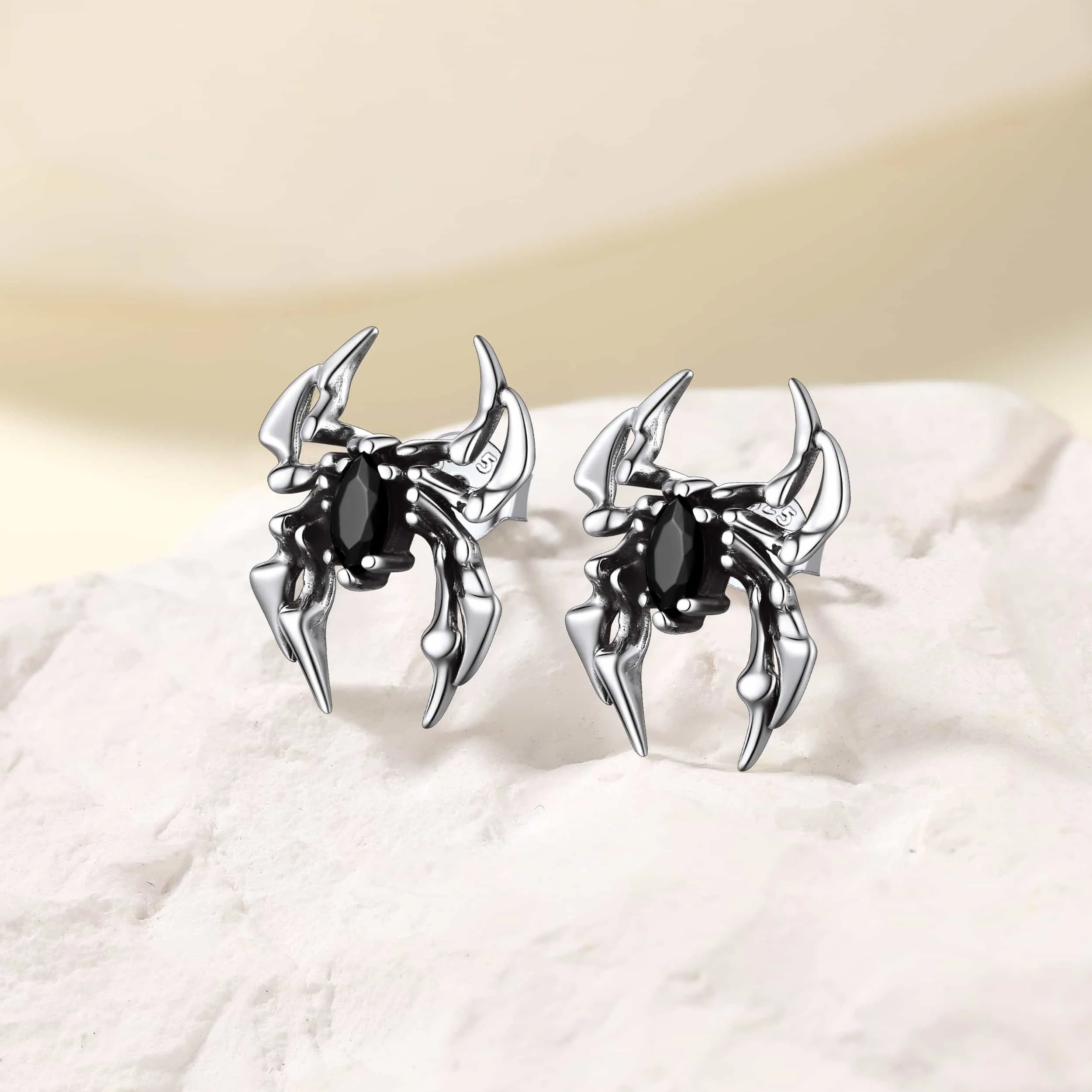 Gothic Spider Earrings for Men in Sterling Silver sold by FaithHeart product image thumbnail 4