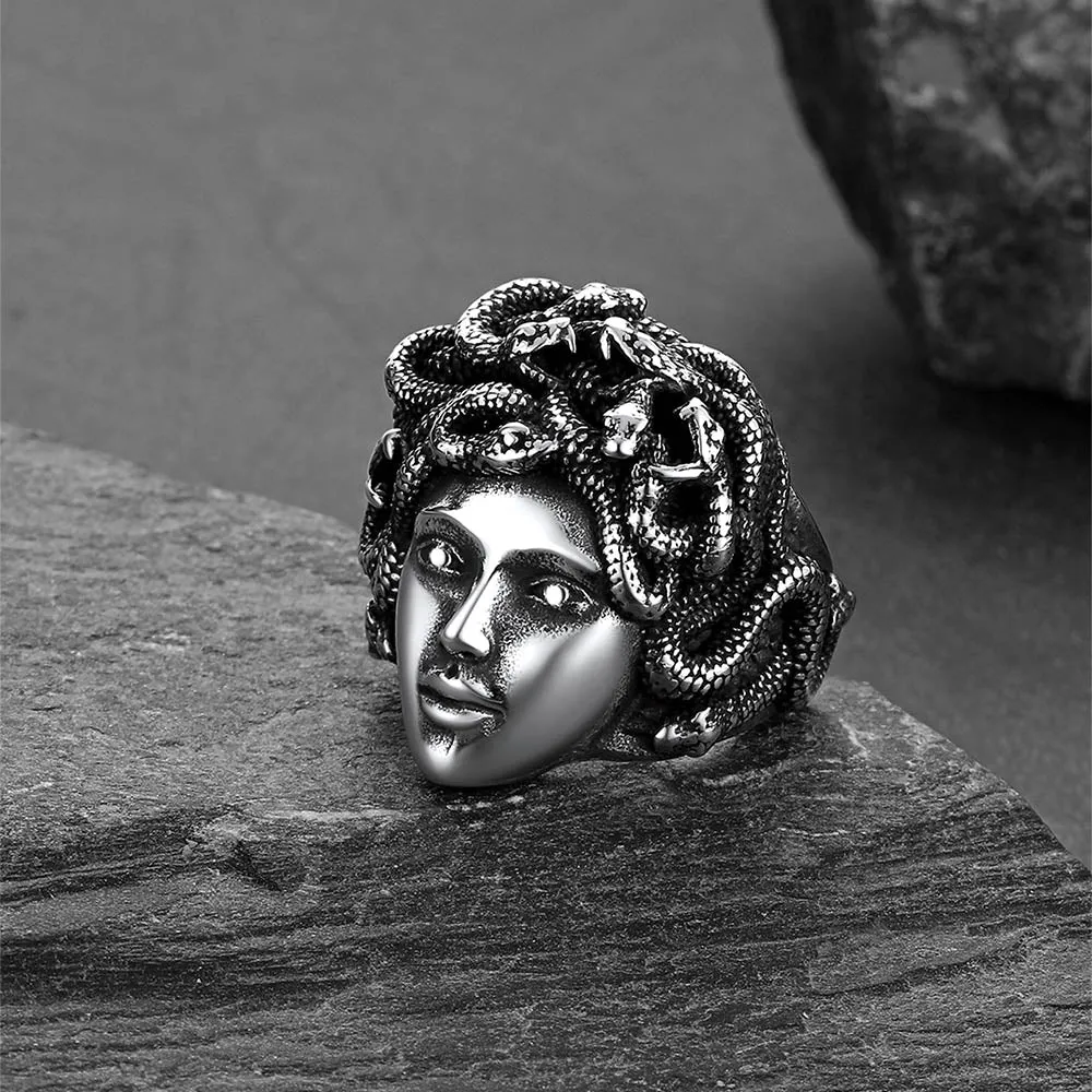 Mythology Medusa Snake Stainless Steel Ring for Men Women sold by FaithHeart product image thumbnail 4