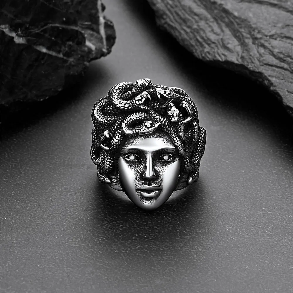 Mythology Medusa Snake Stainless Steel Ring for Men Women sold by FaithHeart product image thumbnail 3