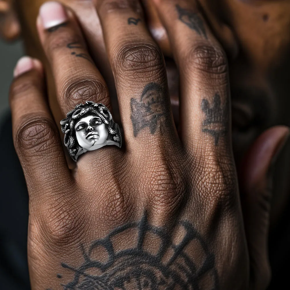 Mythology Medusa Snake Stainless Steel Ring for Men Women sold by FaithHeart product image thumbnail 2