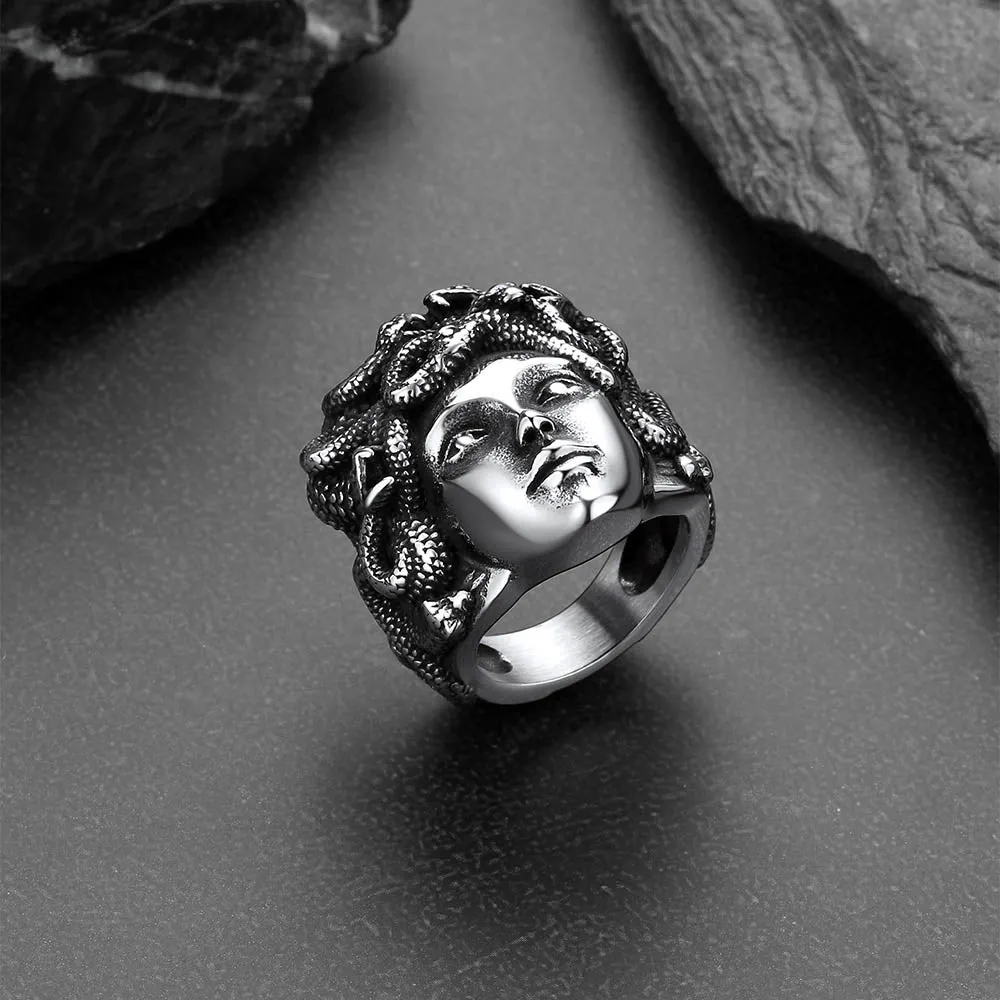 Mythology Medusa Snake Stainless Steel Ring for Men Women sold by FaithHeart product image thumbnail 5