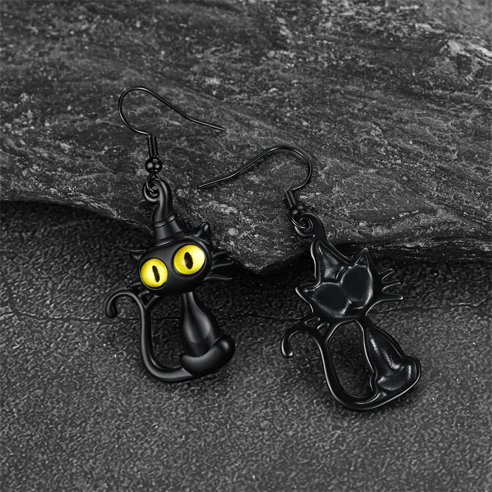 Black Cat Dangle Earrings for Women sold by FaithHeart product image thumbnail 5
