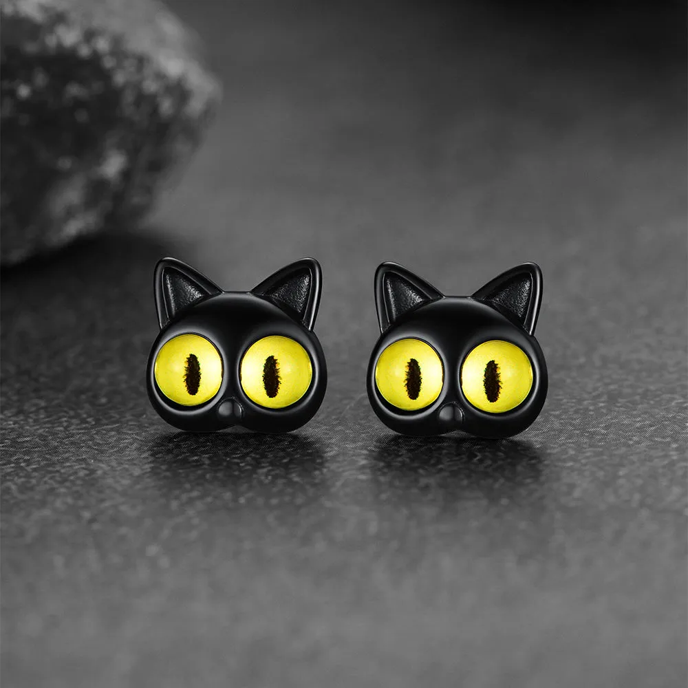 Black Cat Stud Earring For Women Halloween Gift sold by FaithHeart product image thumbnail 4