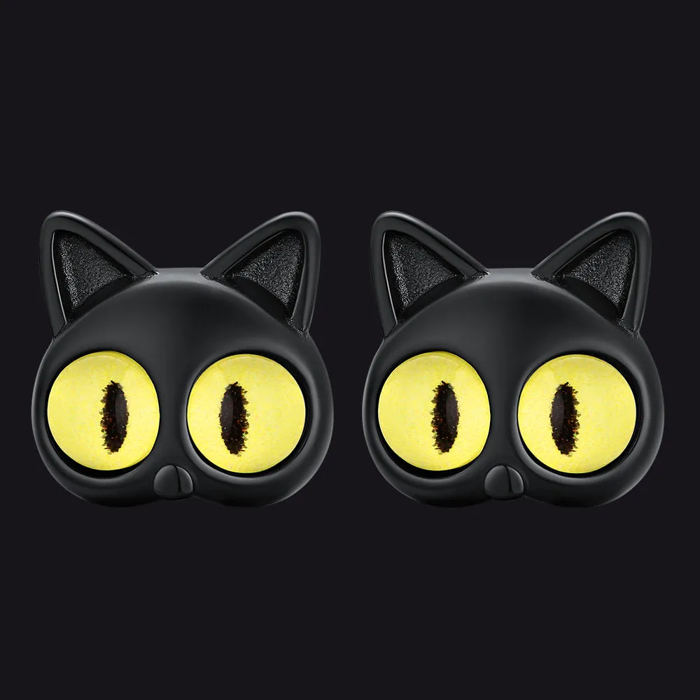 Black Cat Stud Earring For Women Halloween Gift sold by FaithHeart