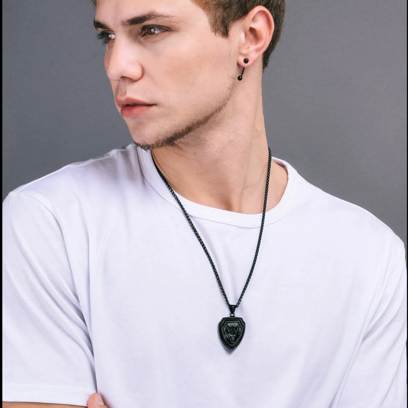 Engraved Viking Nordic Wolf Necklace Amulet Pendant for Men Women sold by FaithHeart product image thumbnail 2