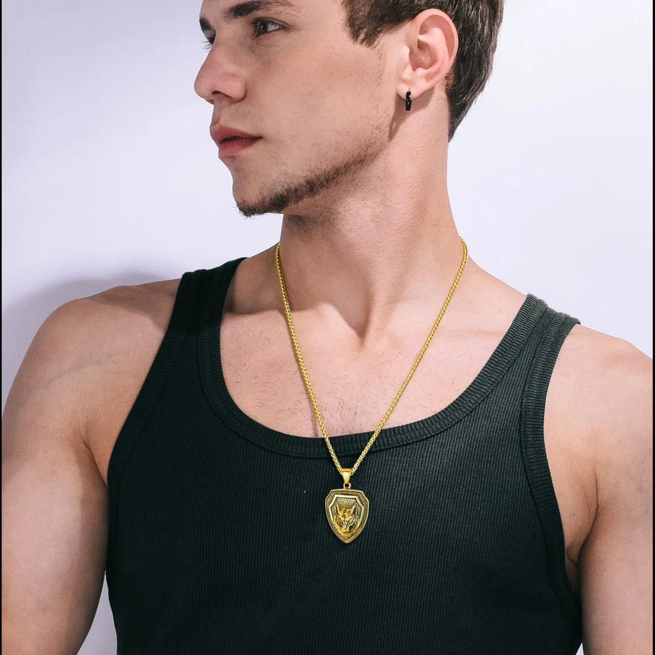 Engraved Viking Nordic Wolf Necklace Amulet Pendant for Men Women sold by FaithHeart product image thumbnail 3