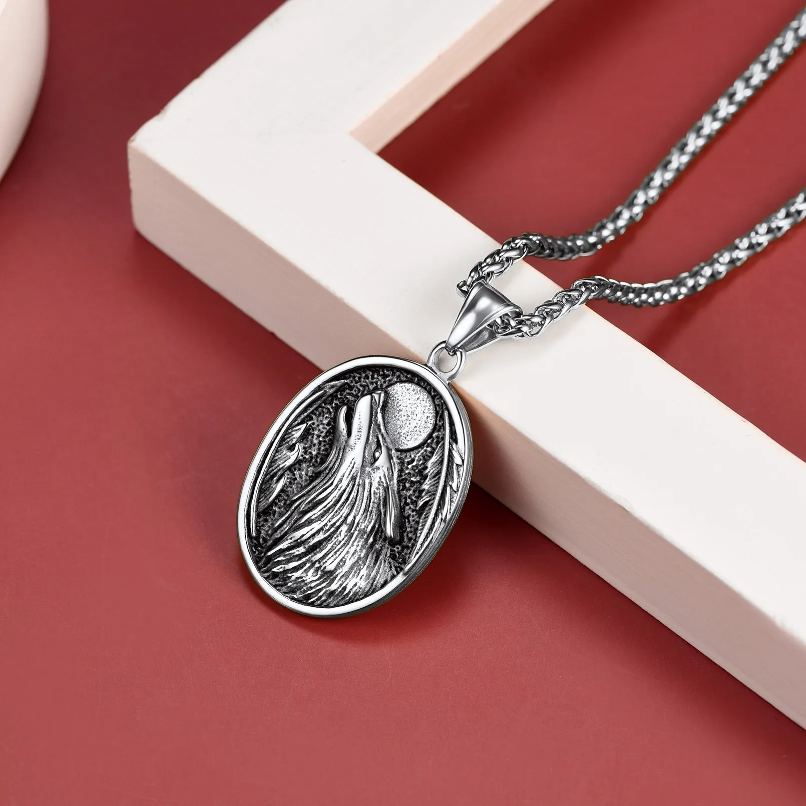 Norse Viking Wolf Pendant Necklace for Men sold by FaithHeart product image thumbnail 4