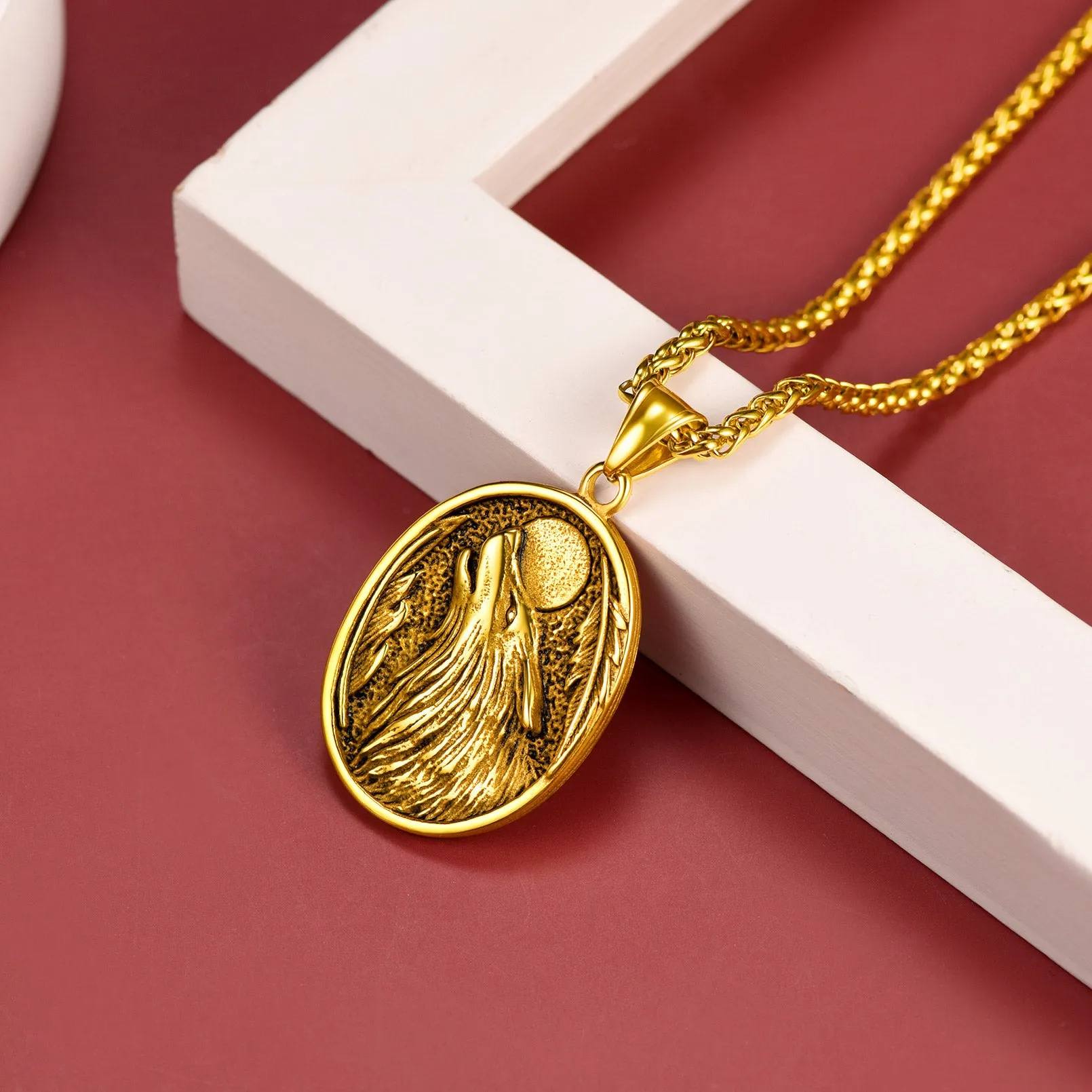 Norse Viking Wolf Pendant Necklace for Men sold by FaithHeart product image thumbnail 2