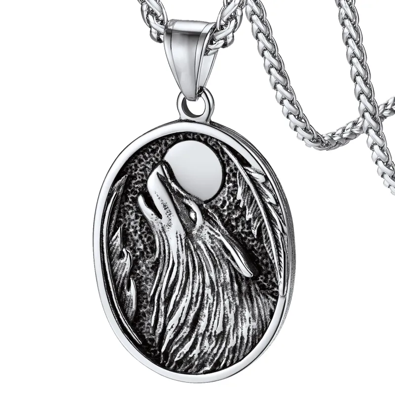Norse Viking Wolf Pendant Necklace for Men sold by FaithHeart