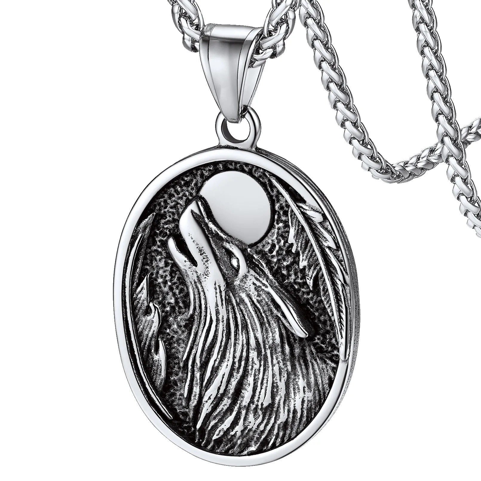 Norse Viking Wolf Pendant Necklace for Men sold by FaithHeart