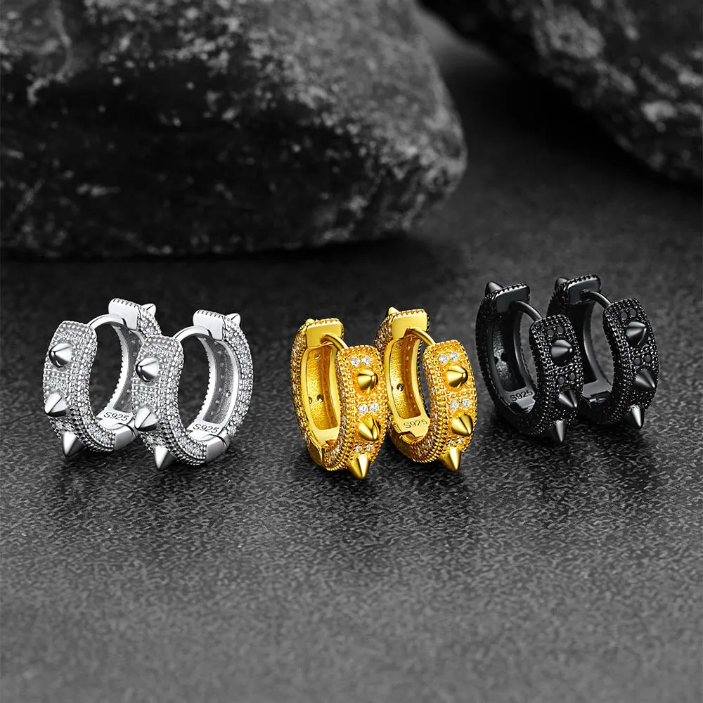 Punk Rivet Huggie Hoop Earrings For Men Women sold by FaithHeart product image thumbnail 4