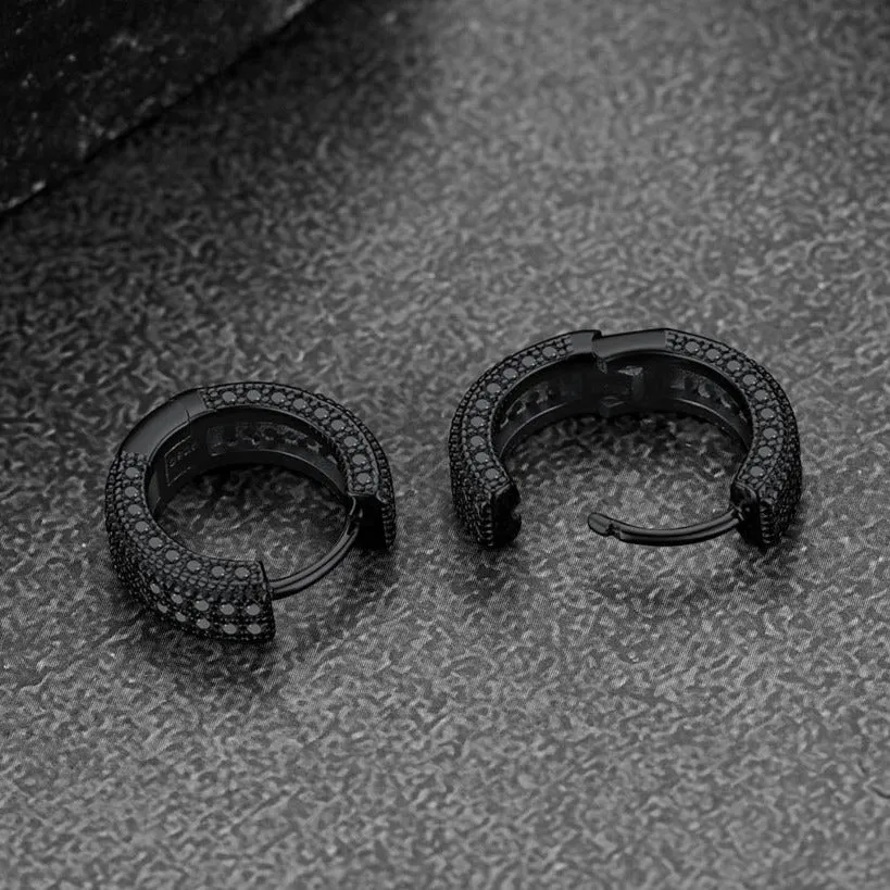 Chunky Diamond Hoop Huggie Earrings for Men in Sterling Silver sold by FaithHeart product image thumbnail 5