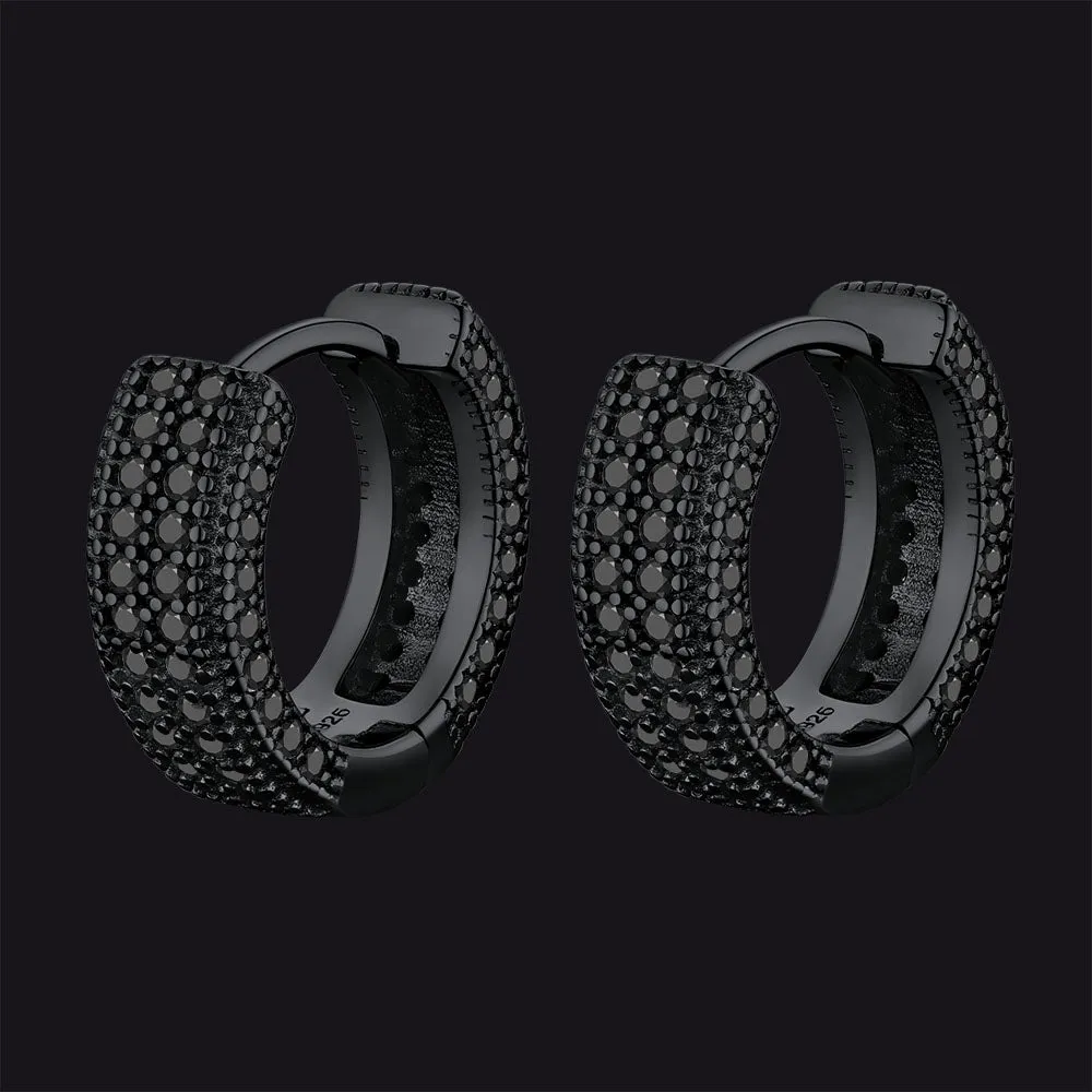 Chunky Diamond Hoop Huggie Earrings for Men in Sterling Silver sold by FaithHeart