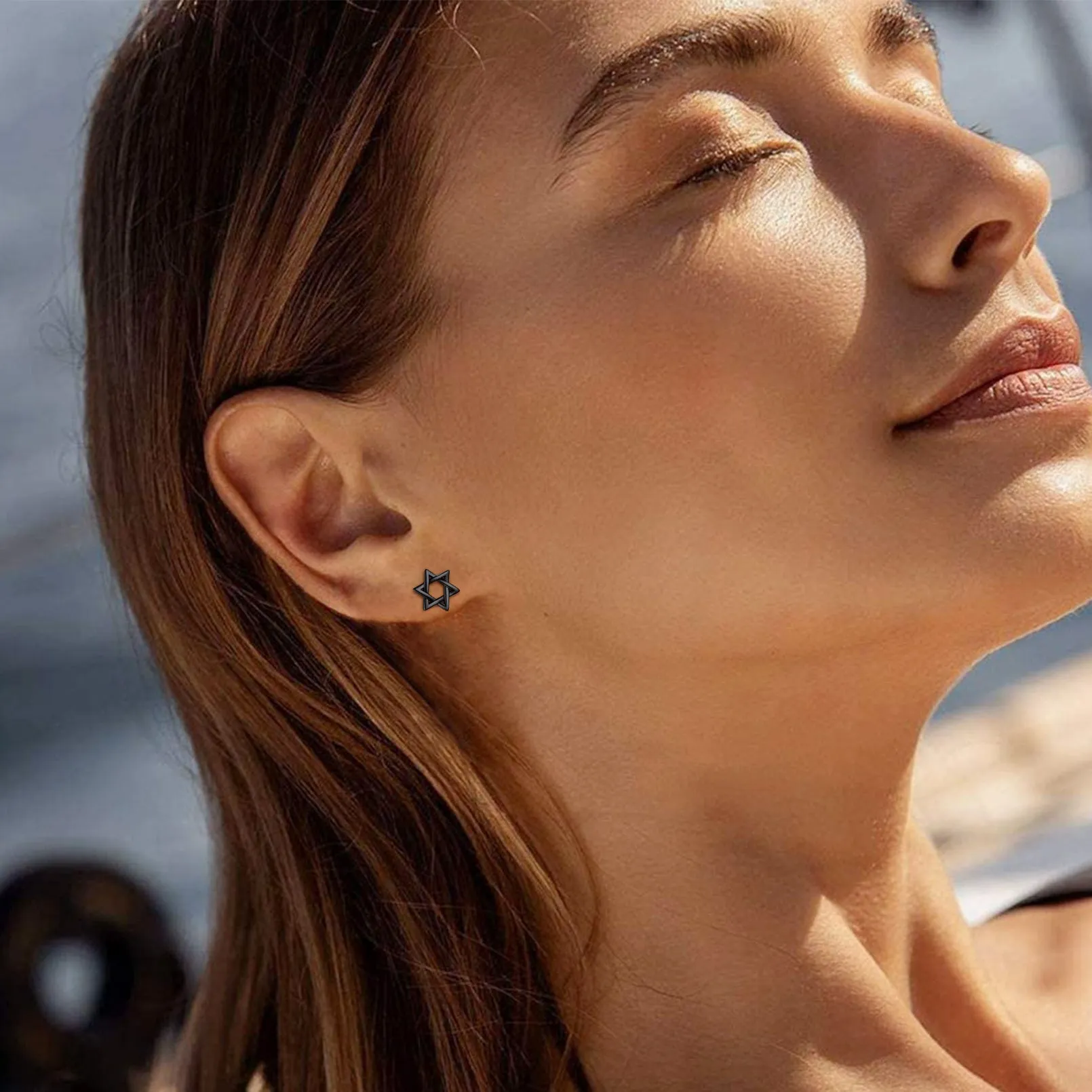 Jewish Star of David Stud Earrings for Women sold by FaithHeart product image thumbnail 3