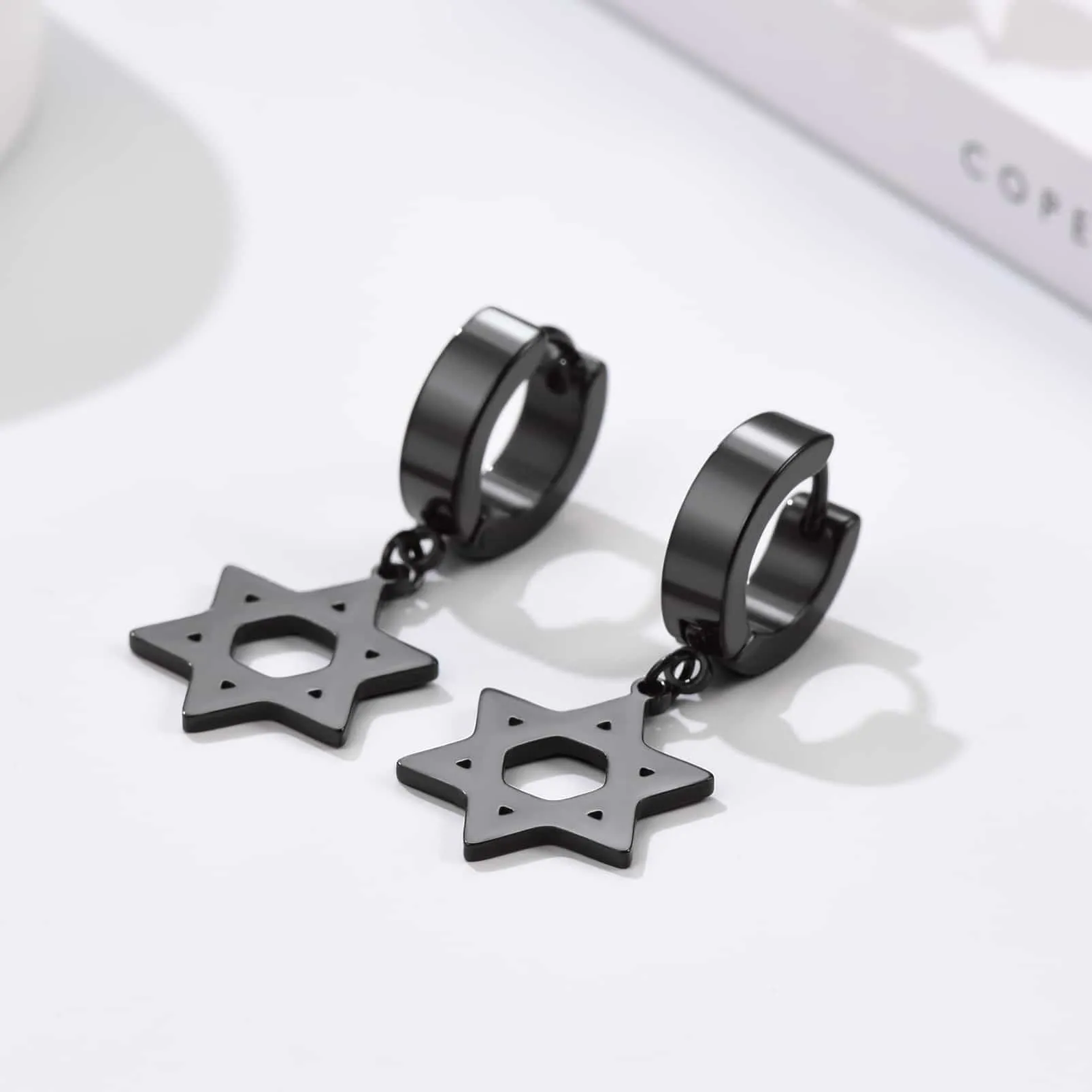 Flash Sale Star of David Dangle Hoop Earrings for Men/Women sold by FaithHeart product image thumbnail 4