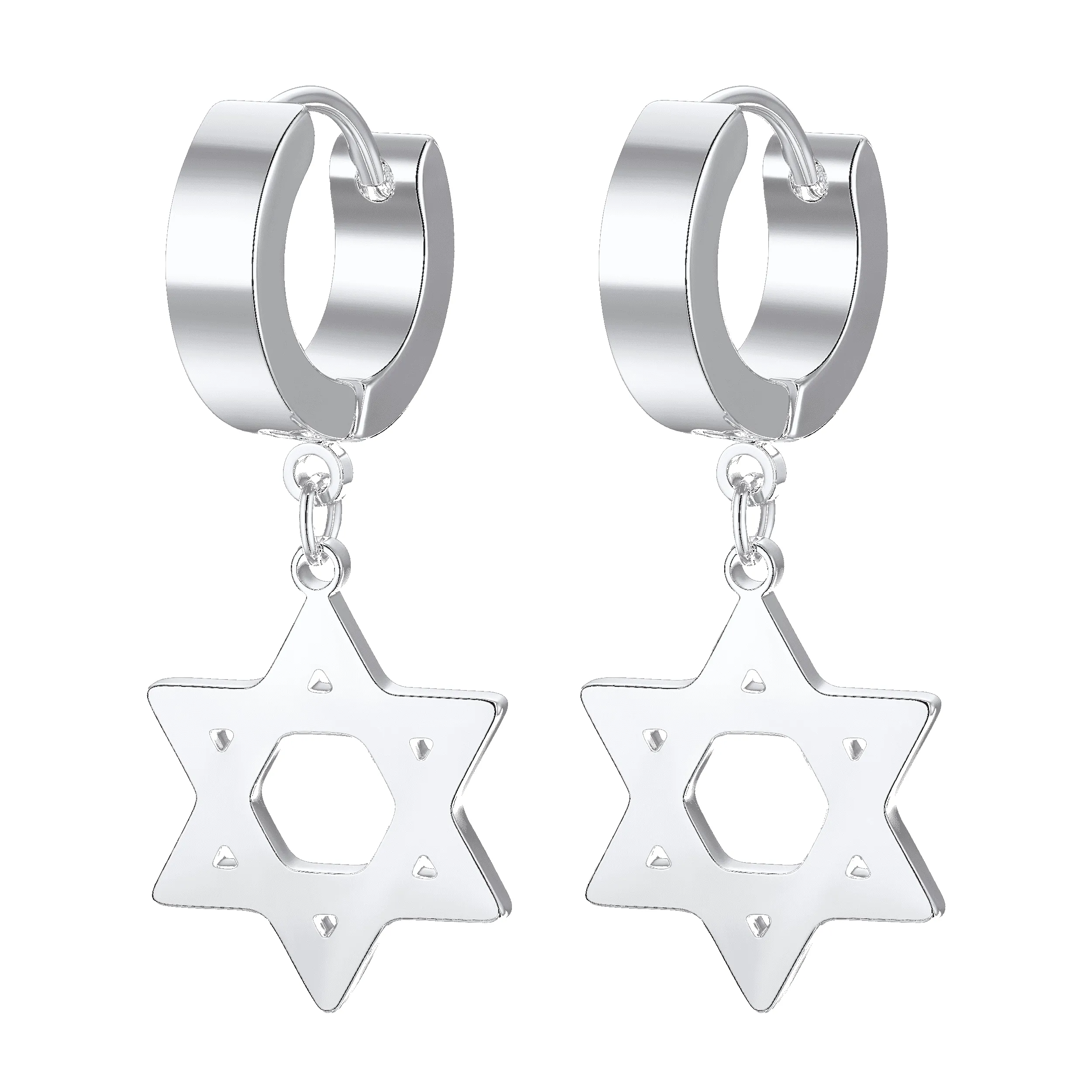 Flash Sale Star of David Dangle Hoop Earrings for Men/Women sold by FaithHeart