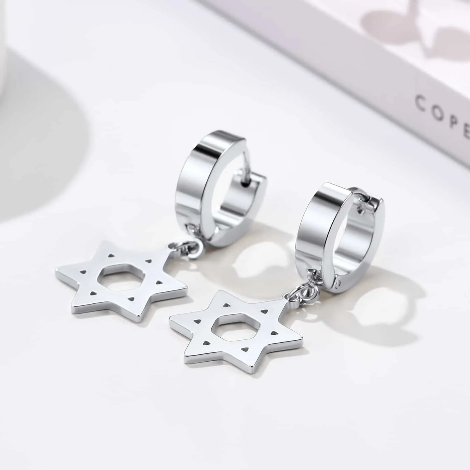 Flash Sale Star of David Dangle Hoop Earrings for Men/Women sold by FaithHeart product image thumbnail 3