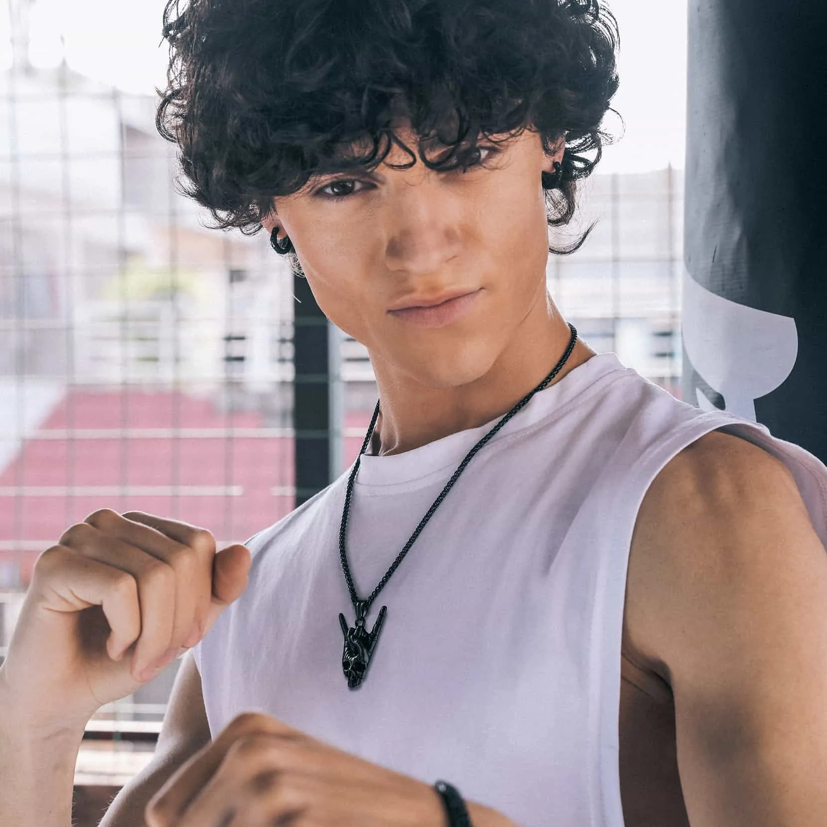 Rock Hand Skeleton Skull Necklace for Men sold by FaithHeart product image thumbnail 2