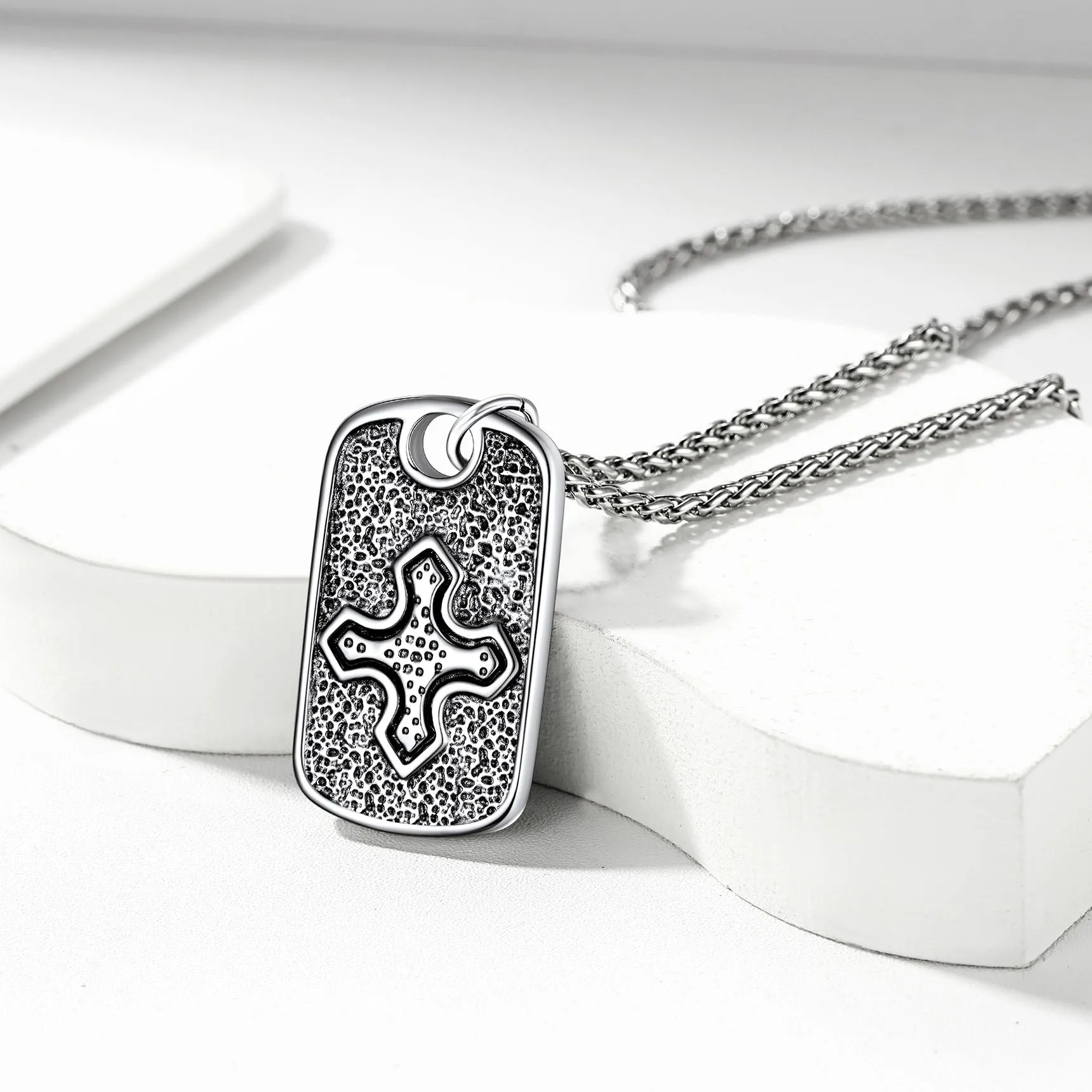 Hebrew Jewish Star of David Dog Tag Necklace with Knight Cross sold by FaithHeart product image thumbnail 5