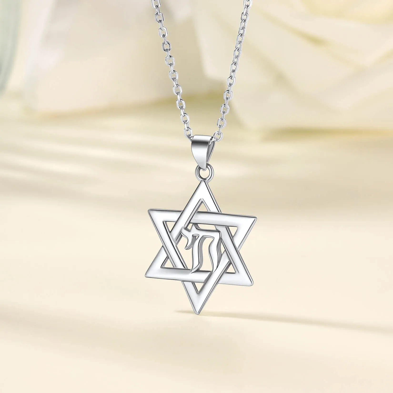 Silver Hebrew Jewish Pendant Necklace for Women sold by FaithHeart product image thumbnail 5