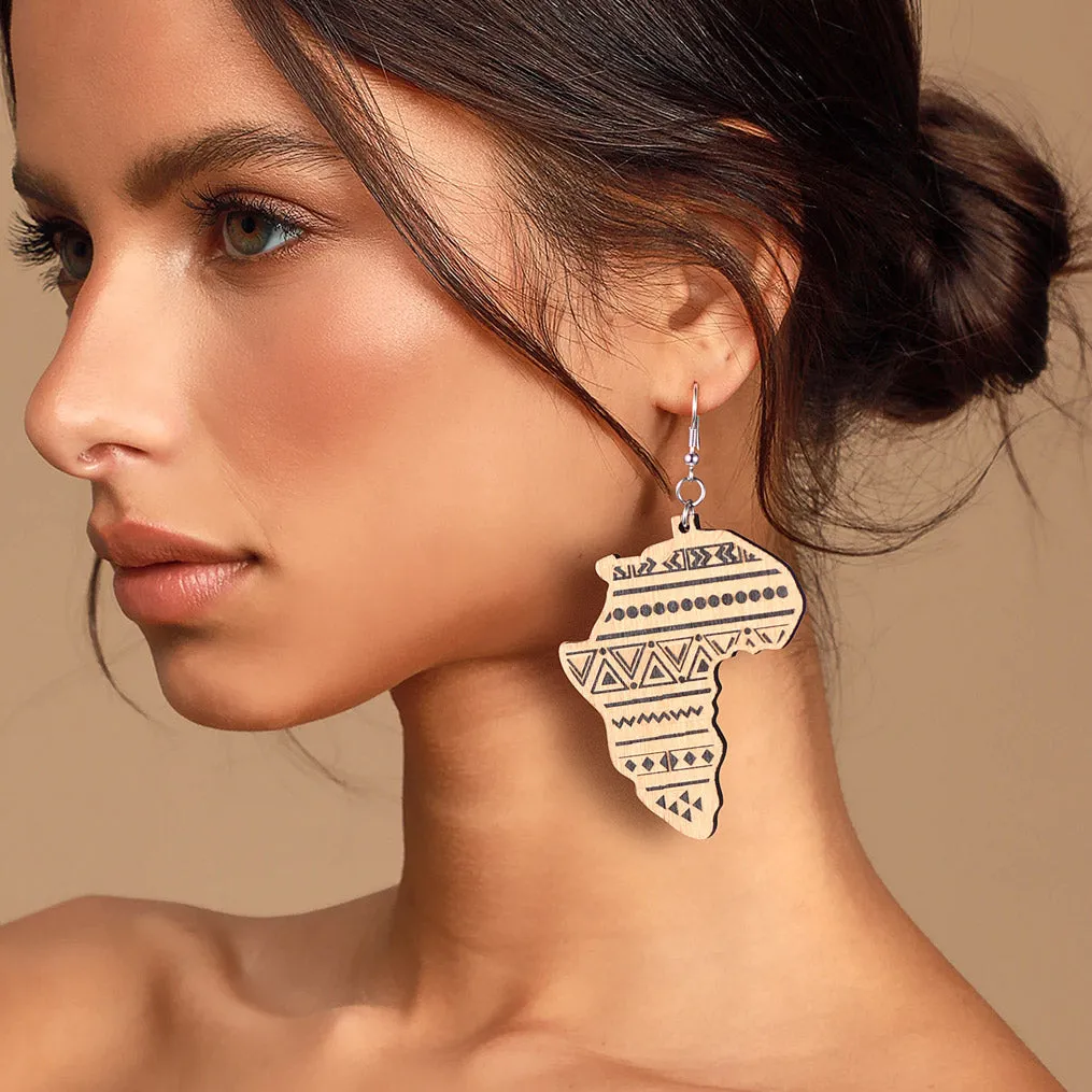 FaithHeart African Map Drop Dangle Earrings For Women Men sold by FaithHeart product image thumbnail 2