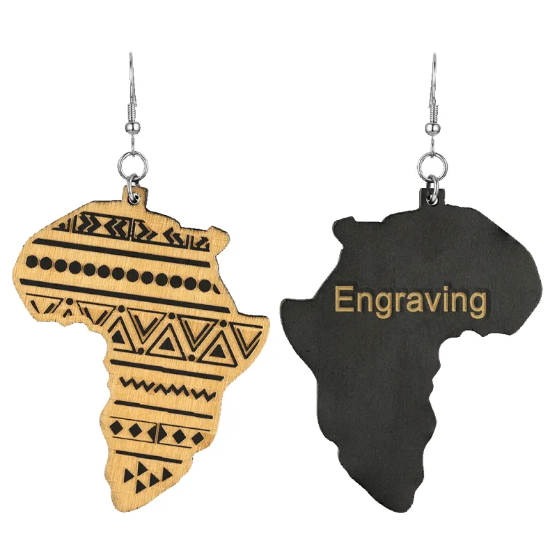 FaithHeart African Map Drop Dangle Earrings For Women Men made by FaithHeart