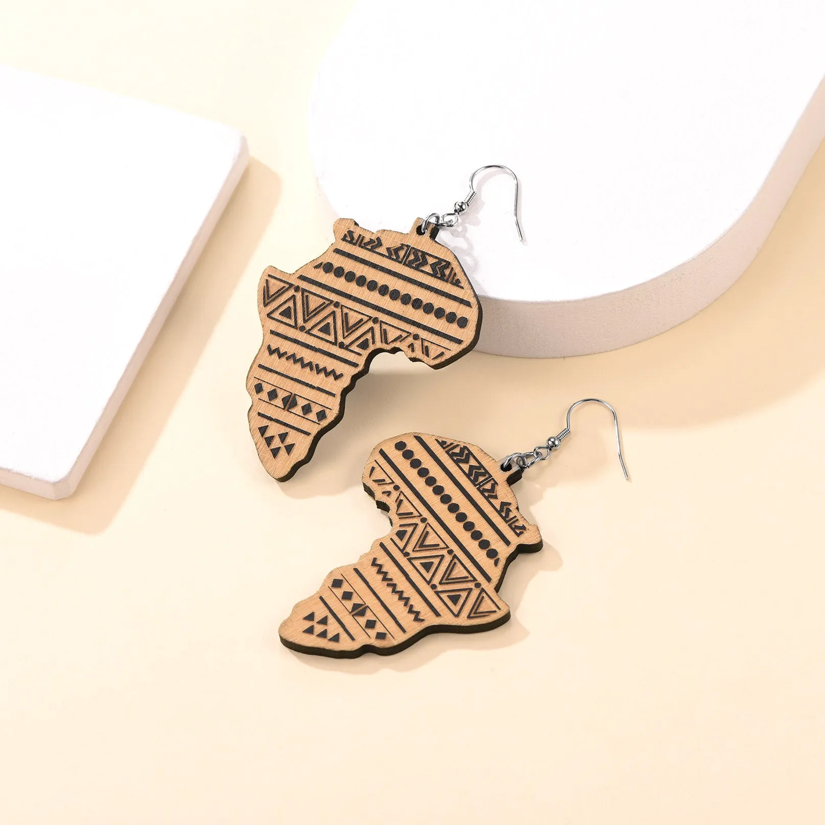 FaithHeart African Map Drop Dangle Earrings For Women Men sold by FaithHeart product image thumbnail 3