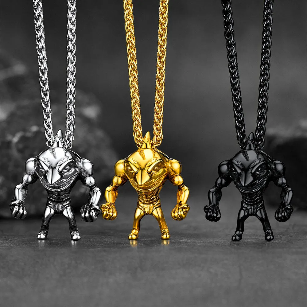 Punk Masculine Shark Necklace in Stainless Steel sold by FaithHeart product image thumbnail 3