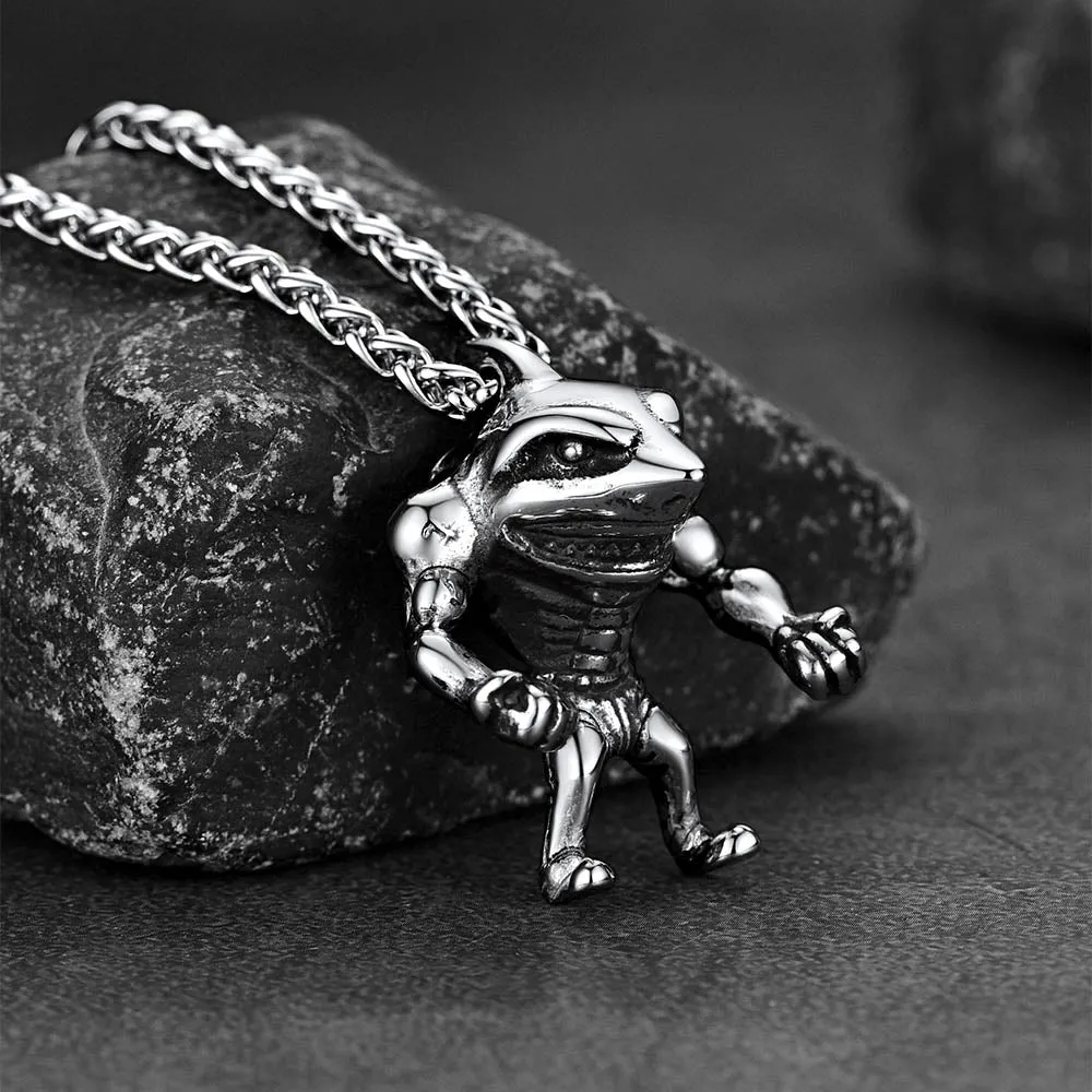 Punk Masculine Shark Necklace in Stainless Steel sold by FaithHeart product image thumbnail 4