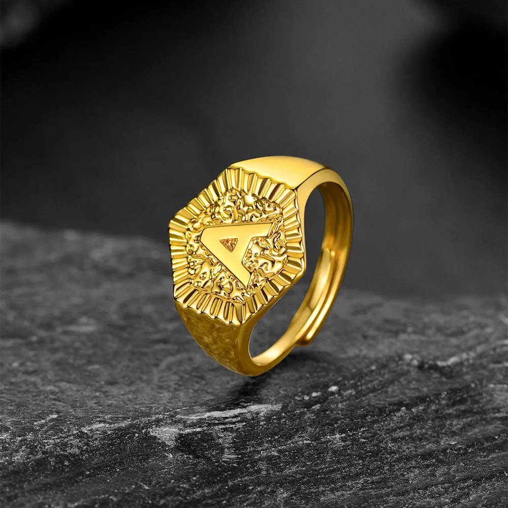 FaithHeart Initial Signet Ring For Unisex Wedding Band sold by FaithHeart product image thumbnail 2