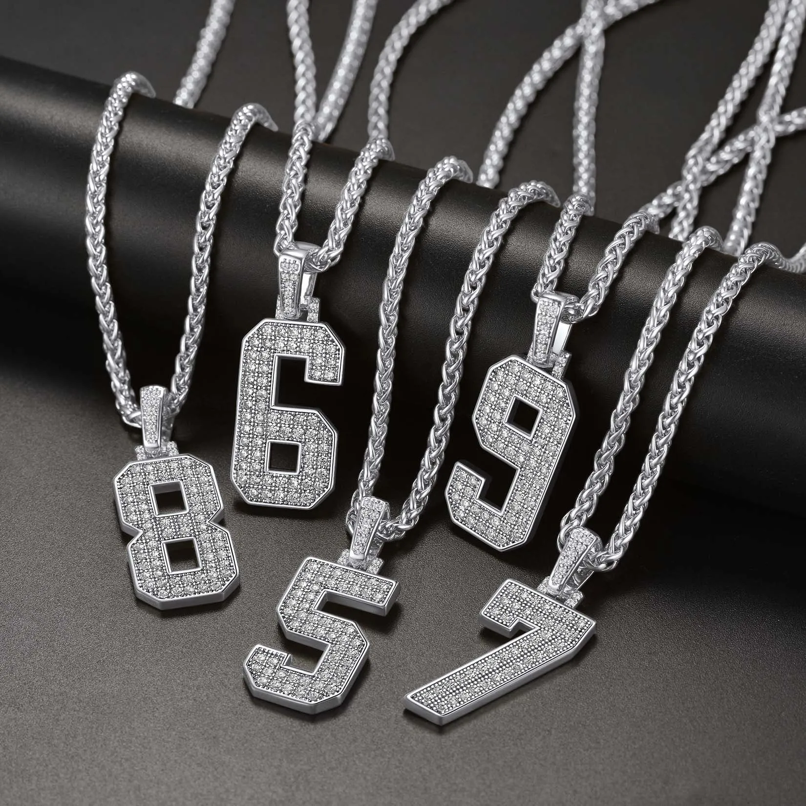 Baseball Diamond Jersey Number Chain Necklace For Men sold by FaithHeart product image thumbnail 4
