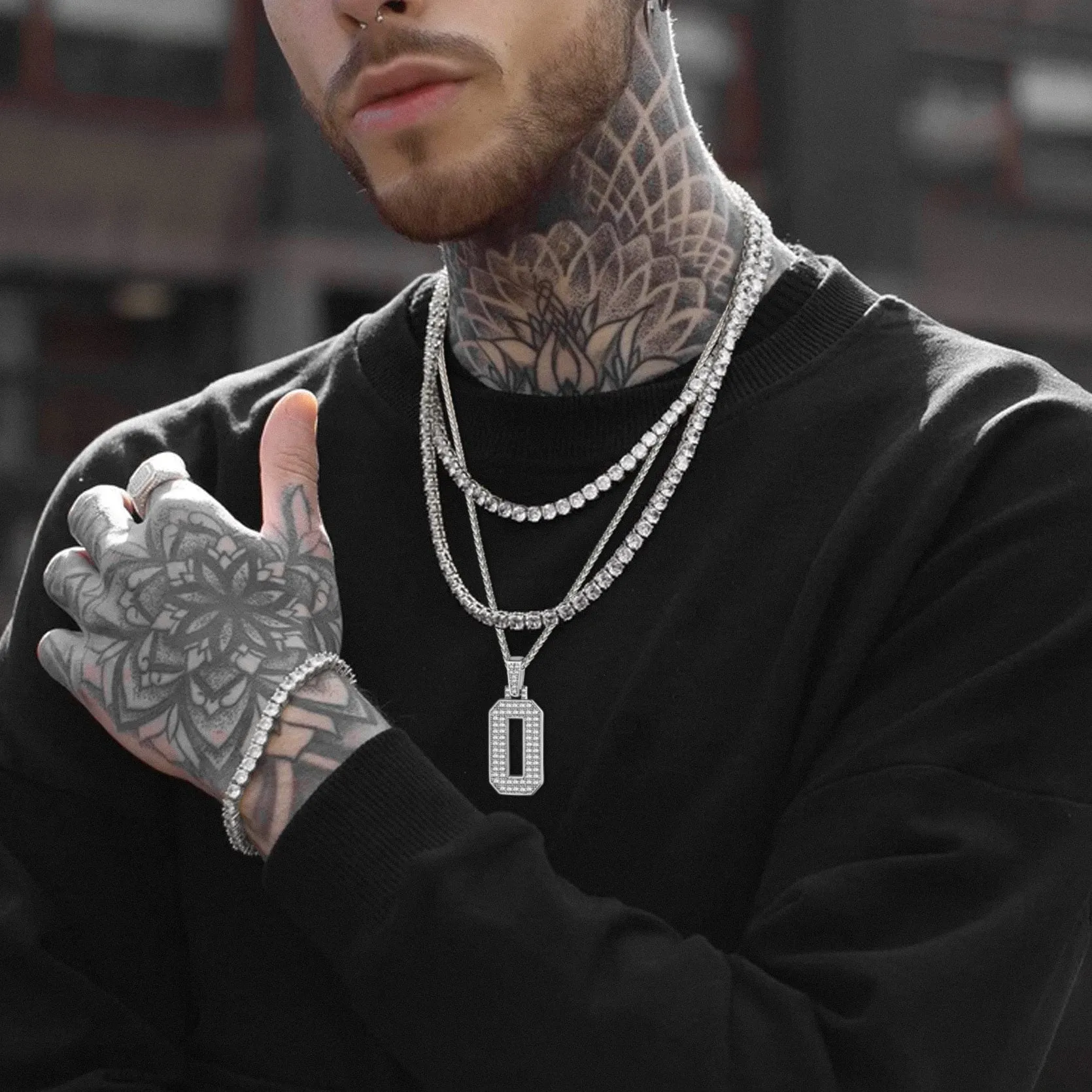 Baseball Diamond Jersey Number Chain Necklace For Men sold by FaithHeart product image thumbnail 2