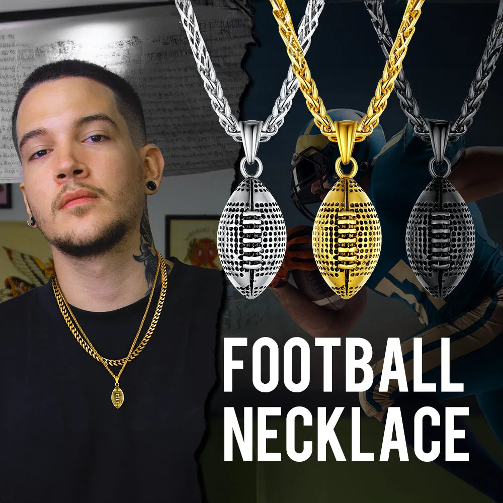 3D American Football Pendant Necklace for Men Women sold by FaithHeart product image thumbnail 5