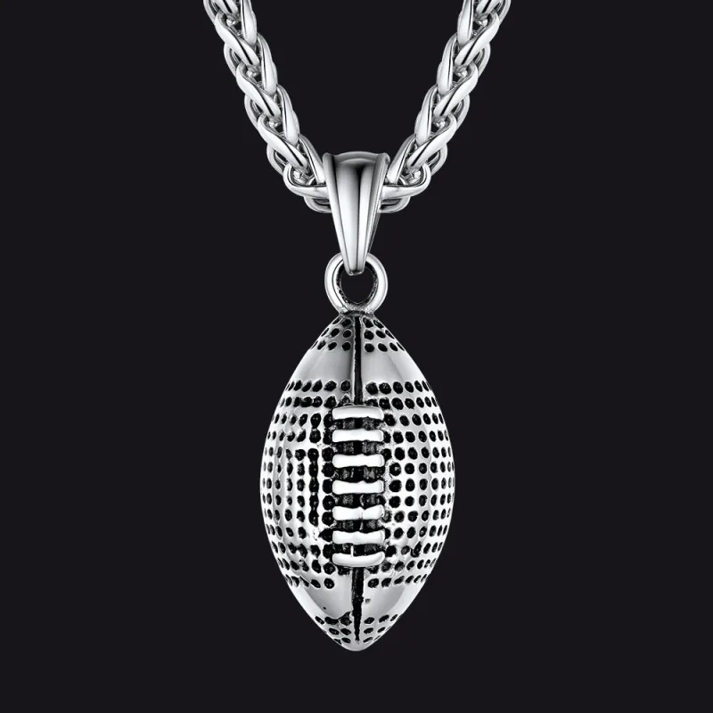 3D American Football Pendant Necklace for Men Women sold by FaithHeart