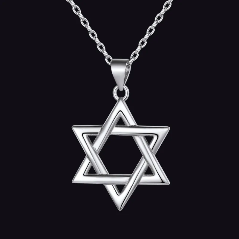 Sterling Silver Star of David Pendant Necklace for Women Men sold by FaithHeart