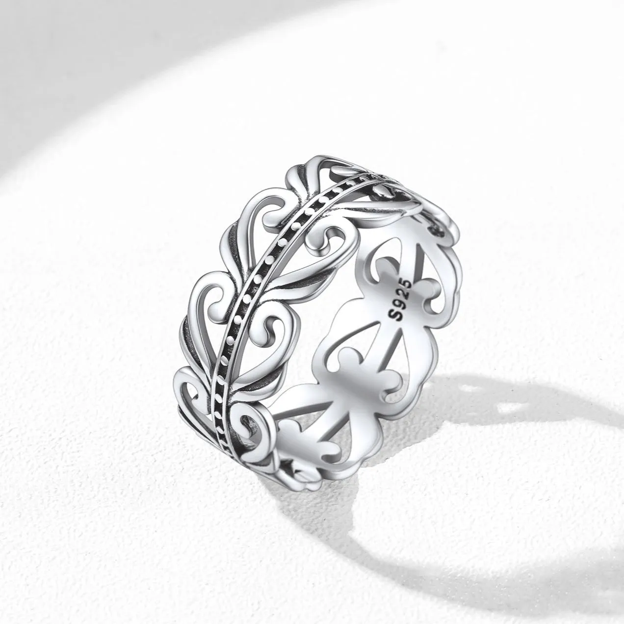 Sterling Silver Celtic Knot Filigree Vine Leaf Ring for Women sold by FaithHeart product image thumbnail 4