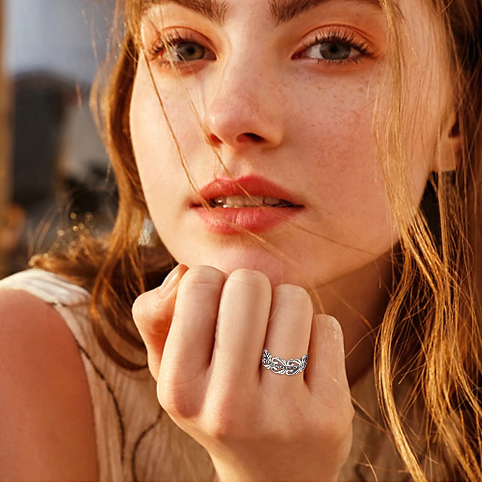 Sterling Silver Celtic Knot Filigree Vine Leaf Ring for Women sold by FaithHeart product image thumbnail 2