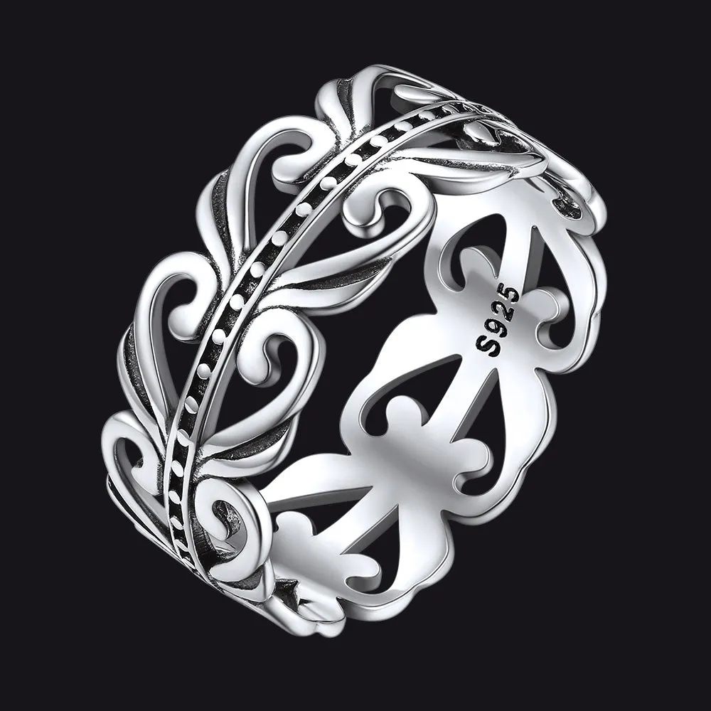 Sterling Silver Celtic Knot Filigree Vine Leaf Ring for Women sold by FaithHeart