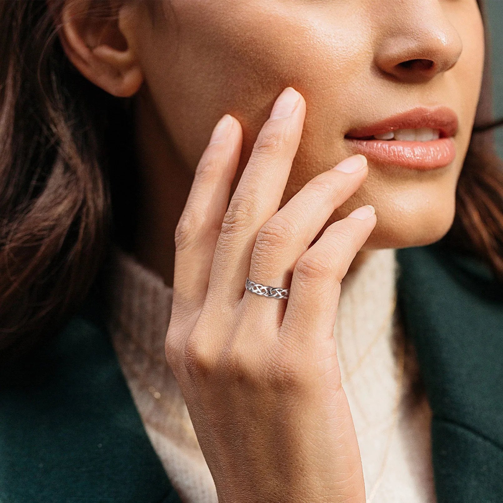 Sterling Silver Celtic Knot Wedding Band Ring for Women sold by FaithHeart product image thumbnail 3