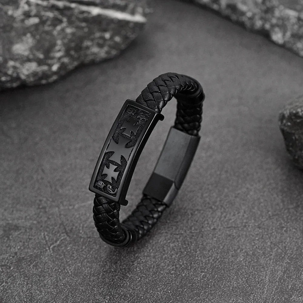 Christian Knights Templar Cross Leather Bracelet for Men sold by FaithHeart product image thumbnail 5