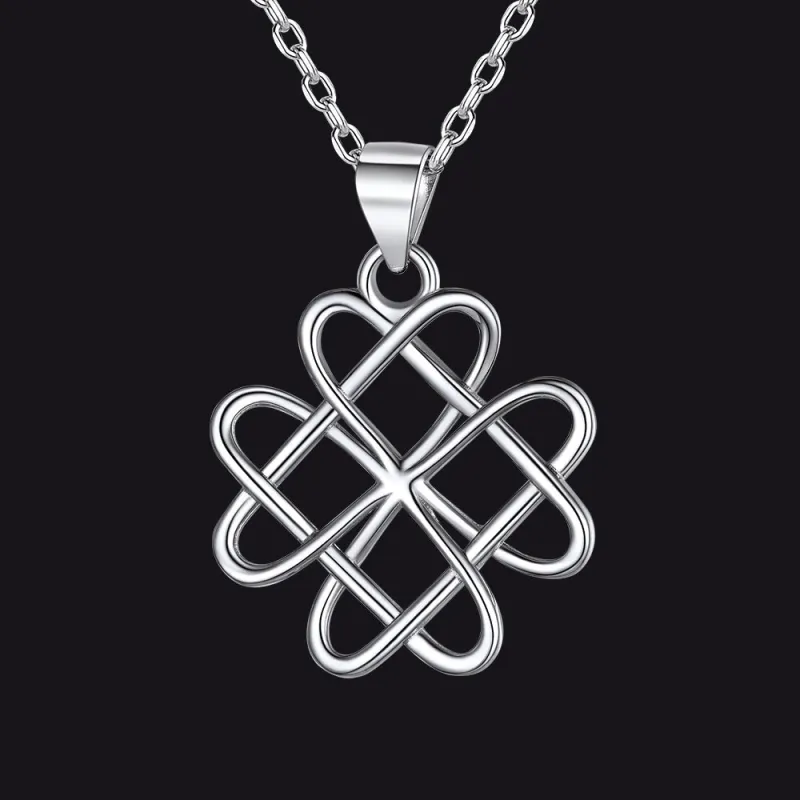 Sterling Silver Heart Flower Celtic Knot Necklace for Women sold by FaithHeart