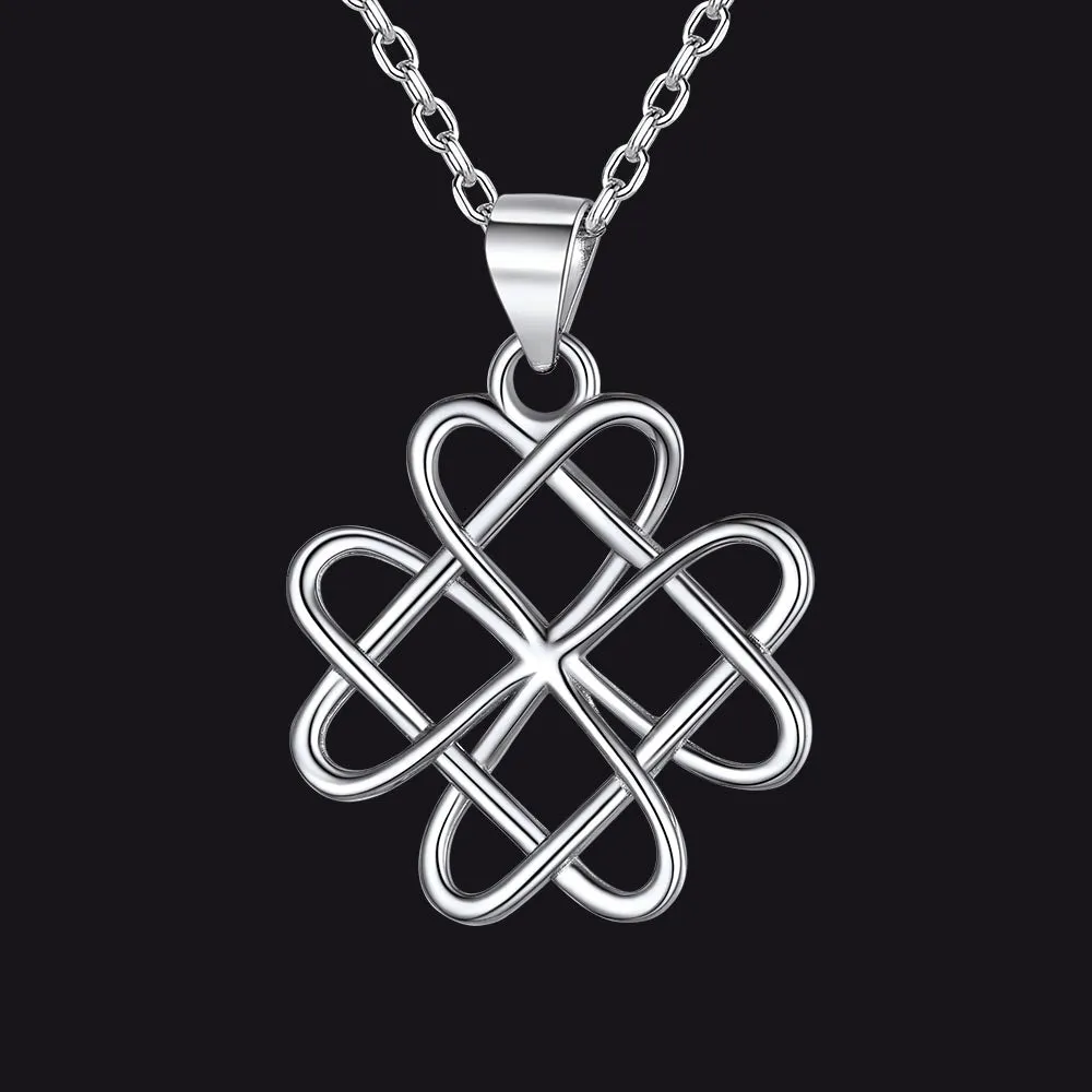 Sterling Silver Heart Flower Celtic Knot Necklace for Women sold by FaithHeart